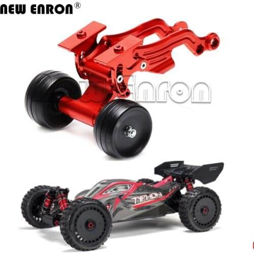 AR320379 aluminum Alloy Adjustable Angle Profile Rear Wing Mount Set With Anti-Roll Wheel for RC Car ARRMA 1/8 TALION TYPHON 6S