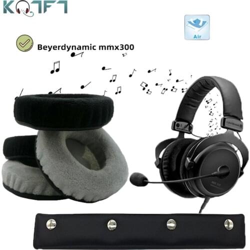 KQTFT Velvet Replacement EarPads Headband for Beyerdynamic mmx300 mmx-300 Headset Universal Bumper Earmuff Cover Cushion
