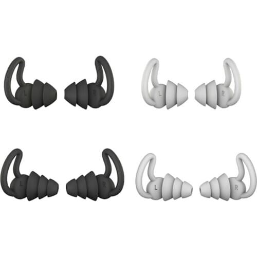 1Pair 2/3 Layer Soft Silicone Ear Plugs Tapered Sleep Noise Reduction Earplugs D08A
