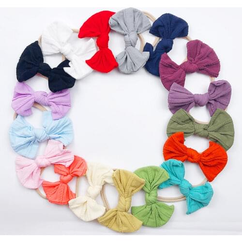 Baby Headband White Girl Headbands Bow Kids Mini Hairband Toddler Thin Nylon Hair Accessories Newborn Soft Head Band Elastic