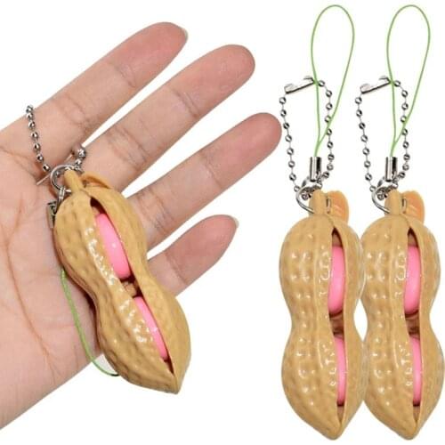 Fidget Toys Decompression Edamame Toys Squishy Squeeze Peanut Peas Beans Keychain Cute Stress Adult Toy Rubber Boys Xmas Gift