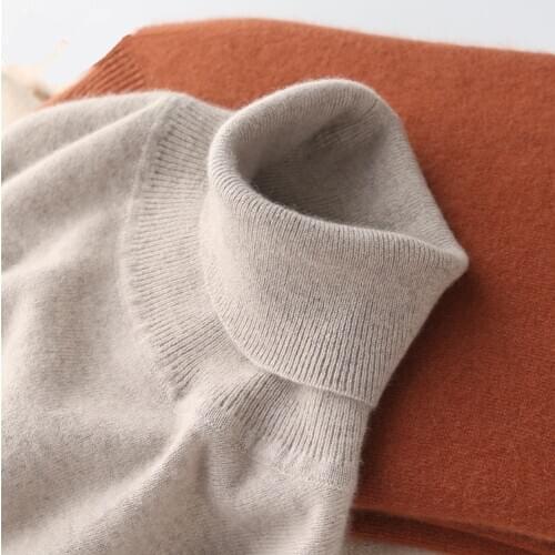Cashmere Cotton blend Turtleneck Men Sweater Autumn Winter Man Pullover High Neck Sweater Jersey Pull Hiver Jumper