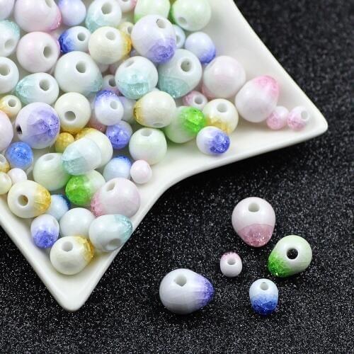 YHBZRET 100pcs China Ceramic beads natural stone 6/8/10/12MM Loose Spacer beads for Jewelry Making Handmade bracelet DIY finding