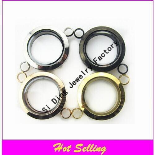 Hot selling stainless steel screw floating glass locket bracelet 4 mix color twist linking locket pendant 25mm