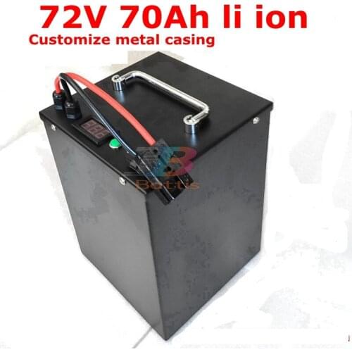 Lithium ion battery 72v 70Ah li-ion with 100A BMS for 6000w 7200w bicycle bike tricycle scooter Forklift +10A charger