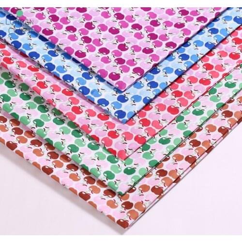 Apple Printed Patchwork Polyester Fabric for Tissue Sewing Quilting Fabric Needlework Material DIY Handmade 50cmx150cm
