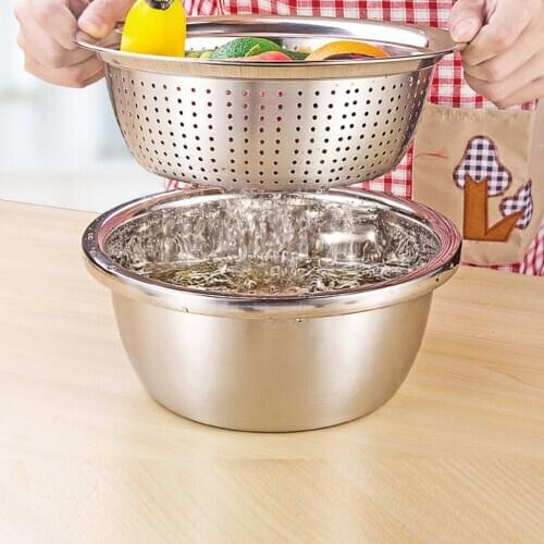 Metal Pasta Strainer Colander Kitchen Food Rice Sifter 24cm/24cm/30cm/32cm