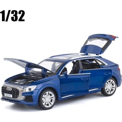 1:32 Audi Q8 SUV Sound Light Pull Back Alloy Toy Car Model For Children Gifts Toy Free Shipping