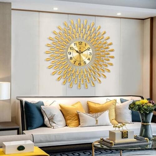 Newly Wall Clock Crystal Sun Modern Style Silent Clocks for Living Room Office Home Decoration digital wall clock