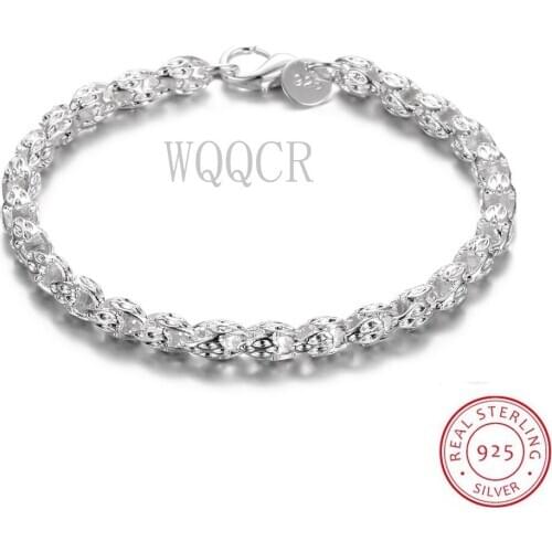 New Style Ladies 925 Sterling Silver Hollow Chain Bracelet Creative Charm Bracelet Gift Ladies Bracelet Ladies Exquisite Gift