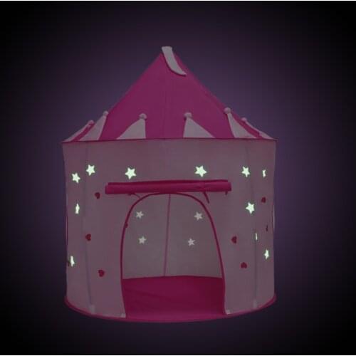 Childrens Pink Luminious Portable Toy Tent Princess Girl Castle Play House Mongolian Yurt Folding Playtent Baby Beach Kids Gift