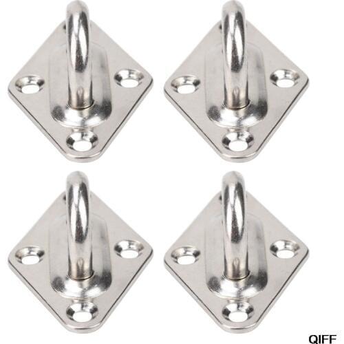 304 Stainless Steel Ceiling Wall Mount Hook Heavy Duty Anchor Eye Plate For Boat Yoga Swings Hammocks Aug. 15