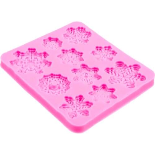 Christmas snowflake 3D Craft Relief Chocolate confectionery Silicone Mold Fondant Cake Kitchen Decorating DIY Tools FT-1087