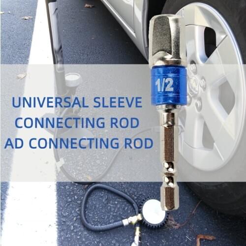 Hex Drill Power Bit Socket Drive Adapter Exension Set 1/4" 3/8" 1/2" Socket Bit Adapter Hex Shank With Fixed Collar Rings