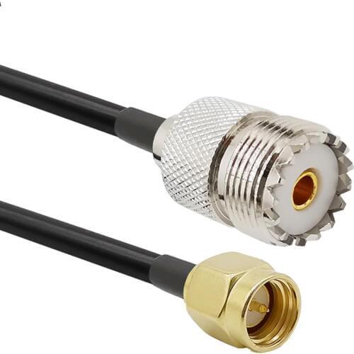 SMA Male to UHF PL-259 Female RG58 Antenna Extension Cable SO-239 Pigtail Connector for Hamdheld Ham Radio FM Transmitter