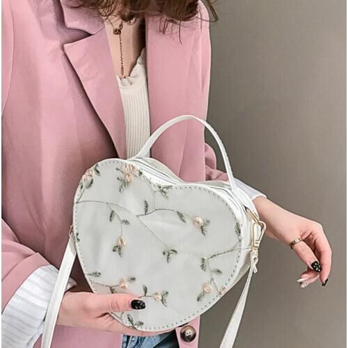 Handbags Zipper Bag Fashion Handbag For Women Heart-shaped Wild Messenger Bag Shoulder Bag