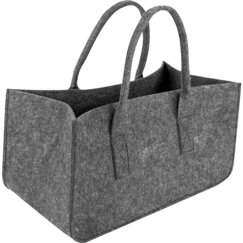 Dark Gray Bag Firewood Storage Bag Newspaper Rack Newspaper Basket Large Capacity Felt Handbag Shopping Tote Storage Bags #P2
