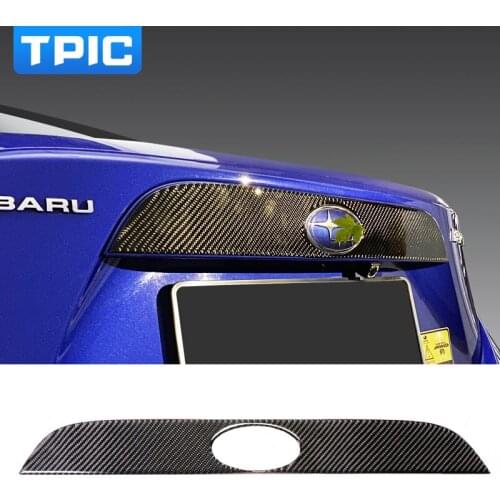 TPIC Carbon Fiber Sticker Car Rear Trunk Emblem Cover Trim Moulding Strips Decals Sticker For Subaru BRZ Toyota 2013-2020