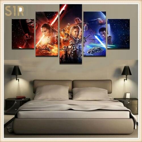 Star War Decorations for 5 Part Movie HD Poster Living Room Decoration Room Decor Anime Wall Art Star War Poster Wall Decor