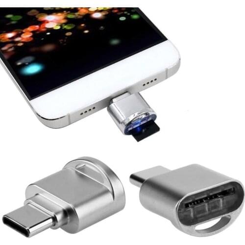 USB C 3.1 Type C Micro SD TF Memory Card Reader OTG Adapter For MacBook Samsung TYPE-COTG Adapter Silver