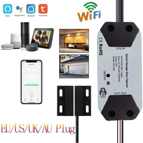 Wifi Garage Door Opener Smart Gate Door Controllor Smart Life Tuya Smart Ios Android App Compatible With Alexa Echo Google Home