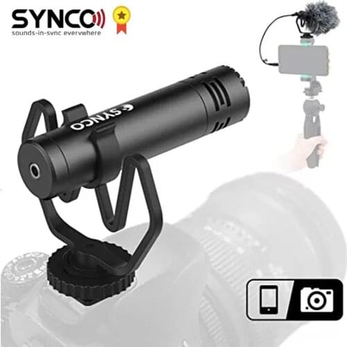 SYNCO Mic-M1 M1 On-Camera Shotgun Mic Video Microphone with Shock Mount Windshield for DSLR Camera Smartphone Camcorder Audio