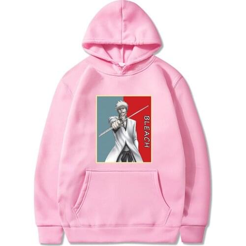 BLEACH Ichigo Funny Anime Hoodie Men Causal Sweatshirt Long Sleeve Autumn Pullover Personality Costume Streetwear Male