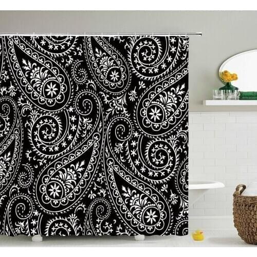 Euporean Pattern Bathroom Shower Curtains With Hooks Waterproof Bath Curtain Polyester Cloth 3d Printing Decor Bath Screen