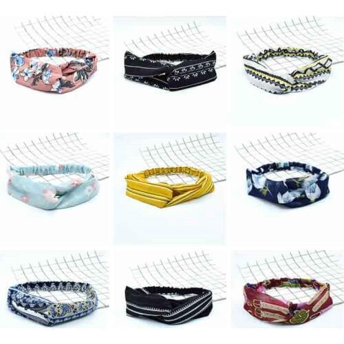 Women Spring summer Headband elastic cross silk hair band Scarf Headband Hair Band Accessories Girls Hairband Hair Accessories