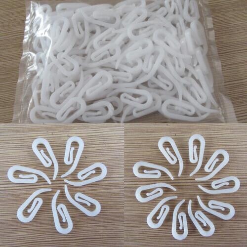 1 Bag Curtain Gliders Hooks White plastic Curtain hooks for Curtains Rings Header Nylon Tape Suit for Fixed Pleated Curtains