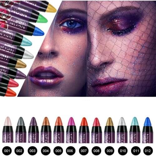 12 Colors Eyeshadow Stick Eye Shadow Pencil Long Lasting Without Drying Eyes Makeup Pen Shimmer Cosmetics Tool maquiagem TSLM1