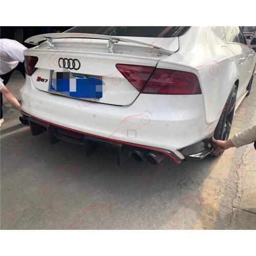 2 pçs/set AVENTAIS LATERAIS DIVISORES DE FIBRA DE CARBONO FRENTE CAR BUMPER LIP SPOILER PARA AUDI A7 S7 RS7 2012 2013 2014 2015