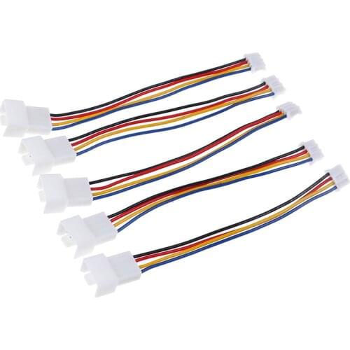 2Pcs/set Universal Small PH2.0 4 Pin To 4pin Fan PWM 4 Needles Interface Fan Adapter For Computer Fan PVC Graphics Card