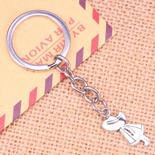 20pcs New Fashion Keychain 12x24mm girl hat Pendants DIY Men Jewelry Car Key Chain Ring Holder Souvenir For Gift