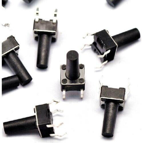 200PCS/LOT 6 * 6 * 12MM 4 feet vertical tact switch micro / button switch