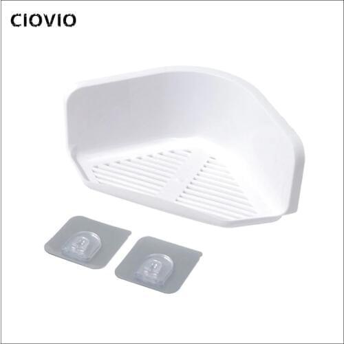 3 colors Suction Cup Corner Shower Shelf Bathroom Shampoo Shower Shelf Holder Kitchen Storage Rack Organizer