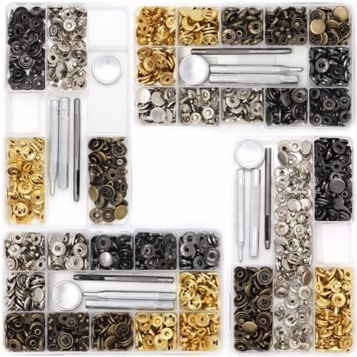 4Style 40-120Pcs / Pack Set Metal Clothing Snap Button Fasteners Press Studs DIY Leather Craft Snap Buttons Push Button Snaps