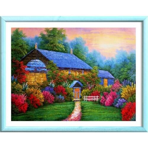 5D Diamond Painting DIY Golden Autumn Home House Landscape Living Room Dining Room Bedroom Diamond Painting