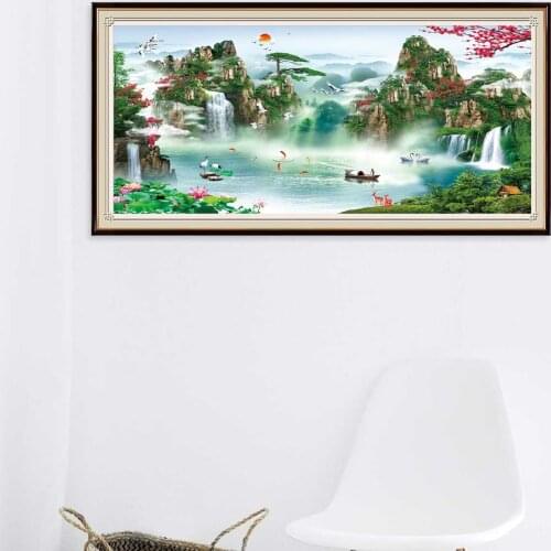 Diamond Painting Spring Scenery DIY Mosaic Landscape Interior Decoration Rhinestone Full Drills Diamond Embroidery Crafts Kit