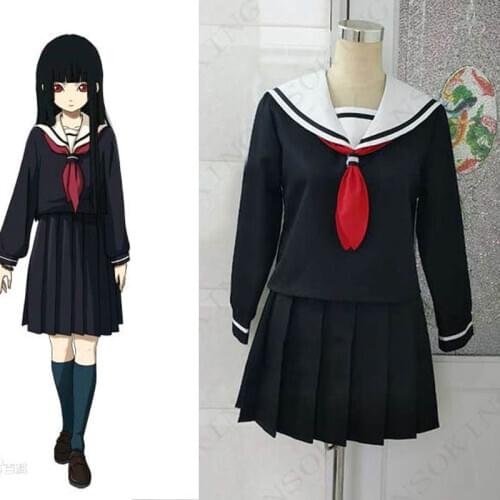 Anime Jigoku Shoujo Enma Ai Cosplay sailor suit Costume Custom-made