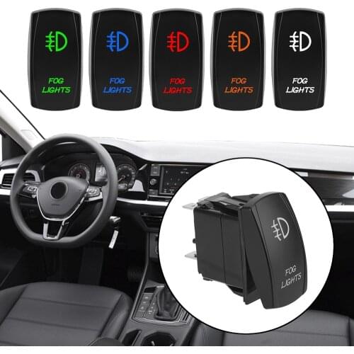 LED Rocker Switch Fog Light Switch 5 Pin Auto Replacement Automobile Modification Illuminated ON-OFF