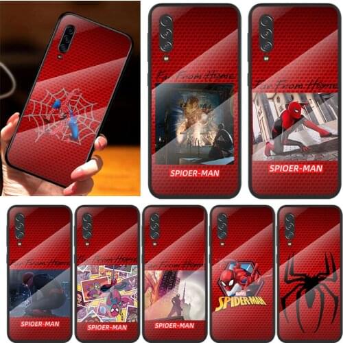 Art Style Spiderman For Samsung Note 20 10 9 8 Ultra Lite Plus 5G A70 A50 A40 A30 A20 A10 Tempered Glass Phone Case