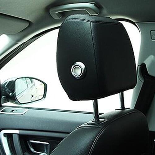 For Jaguar F-PACE 2016 2017 2018 Carbon Fiber Seat Headrest Pillow Adjust Knob Cover Trim Head Rest Switch Button Sticker Cap