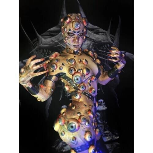 Halloween Printed Eyeball Stretch Jumpsuit Evening Party Bodysuit Nightclub Cosplay Leggings Women Or Mens DJ Singer Jumpsuit