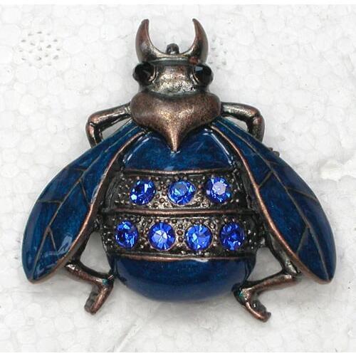 Blue Rhinestone Enamel Pin brooches C902 B3