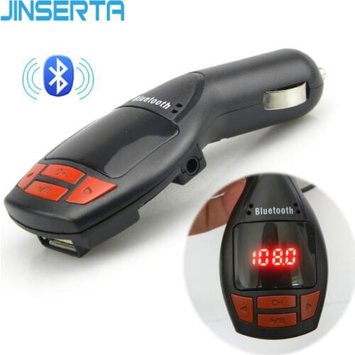 JINSERTA Bluetooth FM Transmitter Modulator USB Car Kit MP3 Player Support USB Flash Drive TF Micro SD 3.5mm AUX Audio In Music