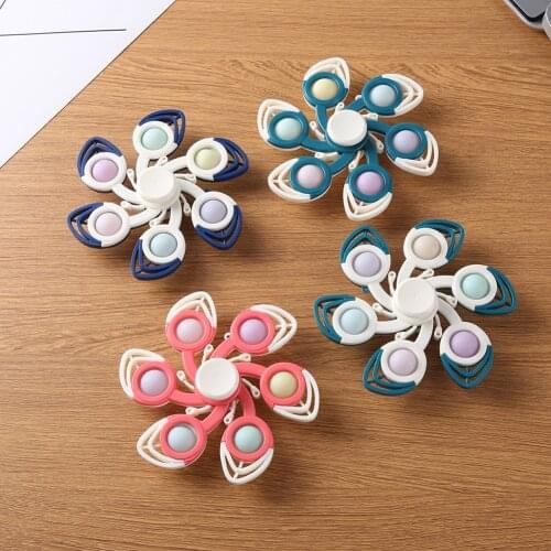 Gyro Keychain Push Bubble Sensory Toy Anti-stress Relaxing Fingertip Cube Toys Stress Relieve Educational for Adults Kids