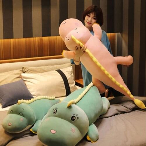50-130CM Huggable New Big Size Long Lovely Dinosaur Plush Toy Soft Cartoon Animal Stuffed Doll Pillow Kids Girl Birthday Gift