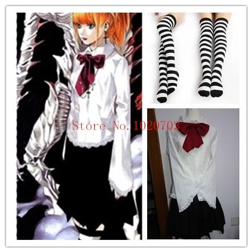 Death Note Misa Amane Cosplay Costume Clothes with stockings