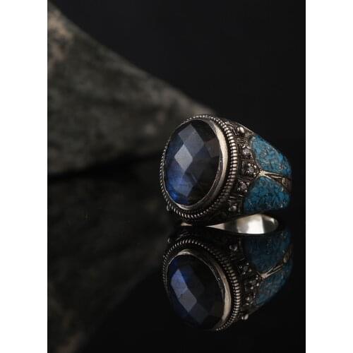 Zircon Traditional Handmade Turkish 925 Sterling Silver Signet Rings Jewelry Gift From Turkey for Women Men